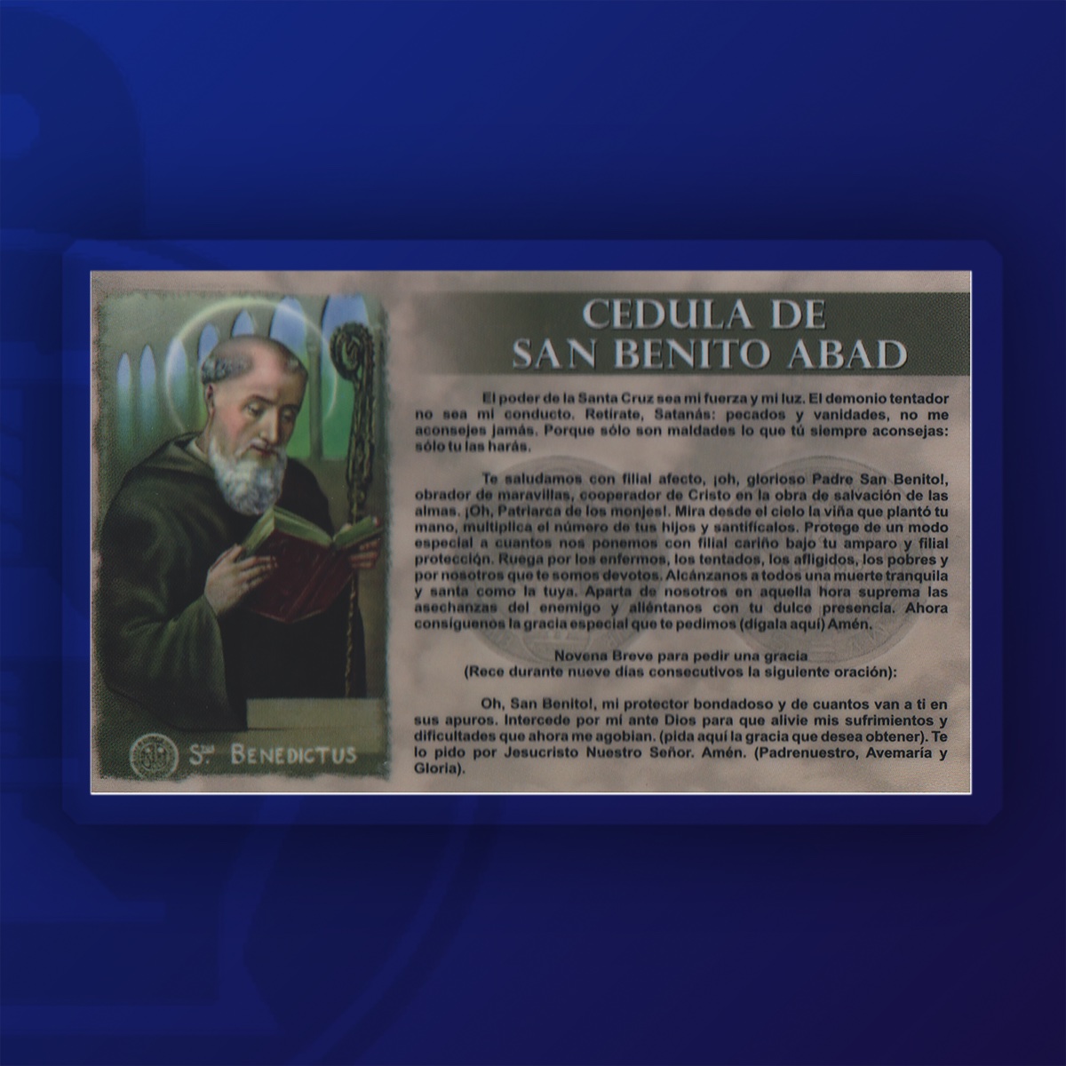 El Troquel SA de CVTienda de artículos religiososC?dula San Benito Abad